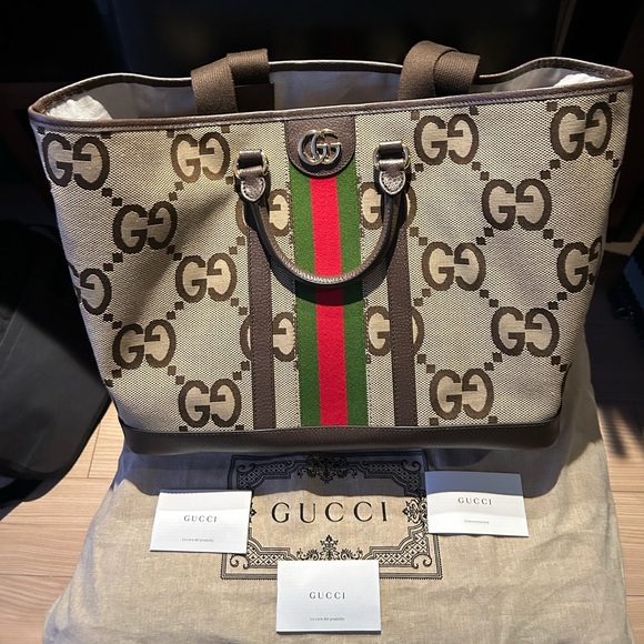 Gucci Handbags - Brand New Auth GUCCI Jumbo Bag GG Ophidia 2 ways Shoulder Canvas Leather 💝 🤩